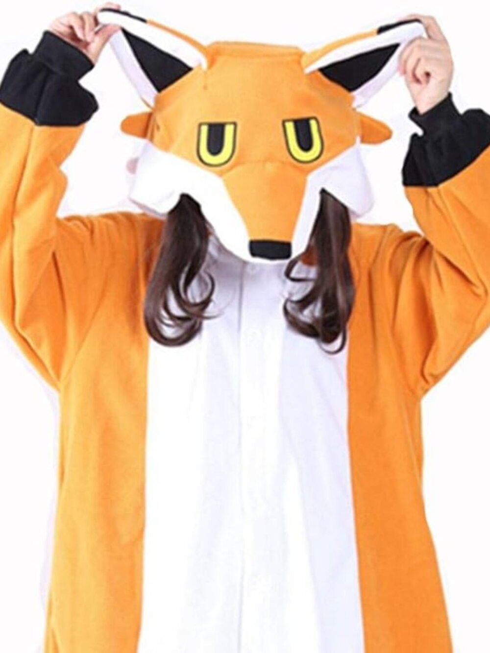 Funnyparty Fox Animal Pajama Costume Unisex Adult Halloween Cosplay Jumpsuit 2XL